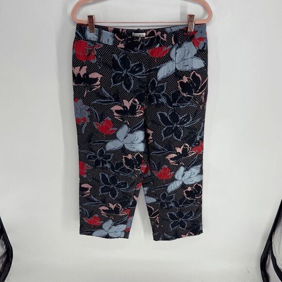 Suno Jacquard Womens Black white red Floral New Cropped Culotte Capri Trouser 8 - Picture 2 of 11